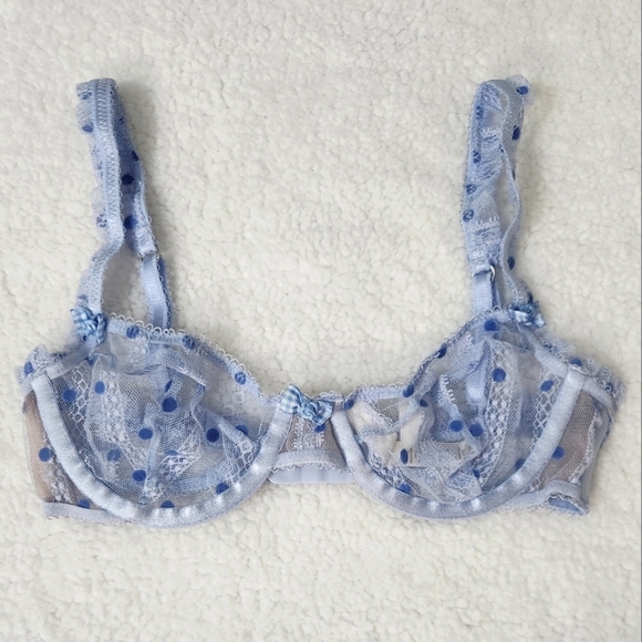 New!For Love and Lemons Harper Raffle Polka Dot Lace Bra - Picture 6 of 14